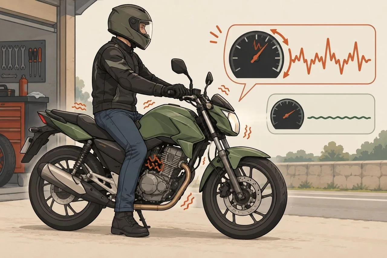 Moto com marcha lenta estável comparada a marcha lenta oscilando